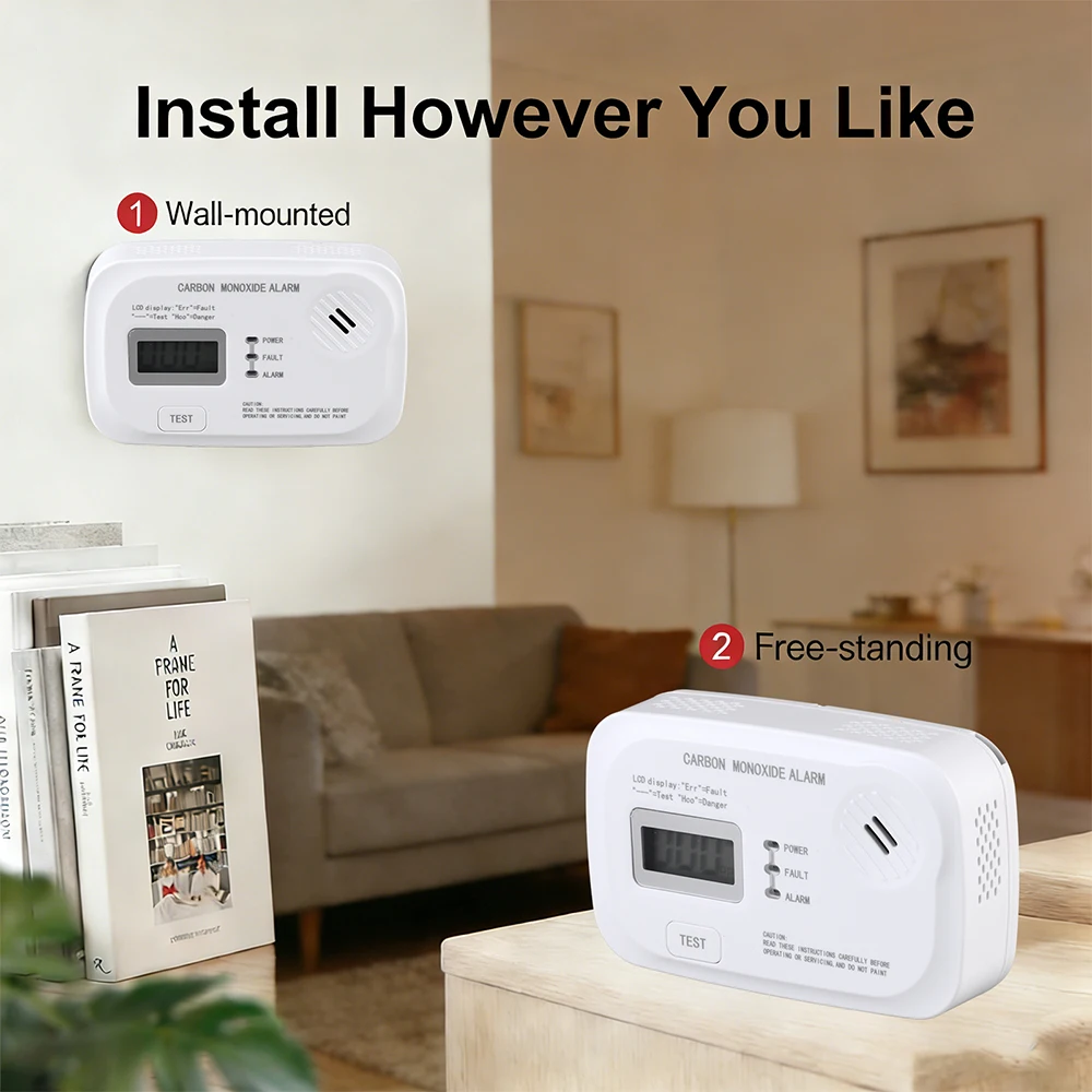 Carbon Monoxide Detector EN50291 10 Years CO Sensor Portable Carbon Monoxide Alarm For Home RV Travel LCD Dispaly AA Batteries - Image 5