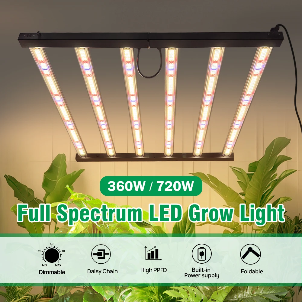 720W LED Grow Light Full Spectrum LM281B with UV IR Phytolamp 1280 PPFD For Indoor Grow Tent Planting - Image 2