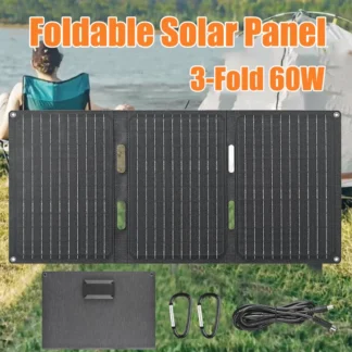 60W Foldable Solar Panel Portable USB Type-C Folding Bag Outdoor Power Charger For Phone Hiking Camping Mobile Power Supplies