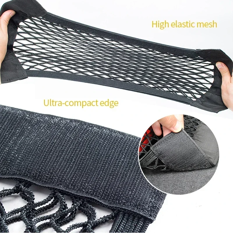 Car Storage Net Stretchable Mesh Pocket Net Magic Elastic Sticker Universal Rear Mesh Trunk Seat Bag Pocket Cage Auto Organizer - Image 2