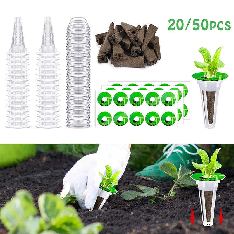 Hydroponics Growing Basket Soilless Culture Seed Nursery Pot Gardening Supplies 20/50pcs Transparent Seed Germination Mesh Pot - Image 4