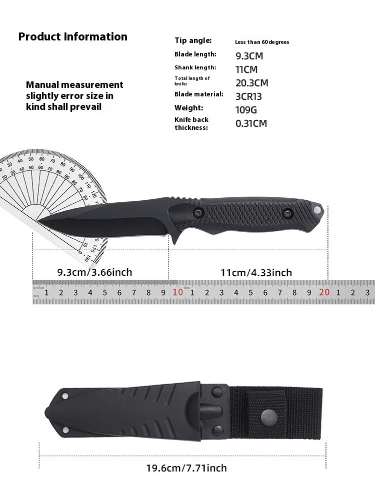 Outdoor Tactical Knife Personal Defense Sharp Diving Utility Knife High Hardness Integrated Dragon Bone Design Survival Tool - Image 6