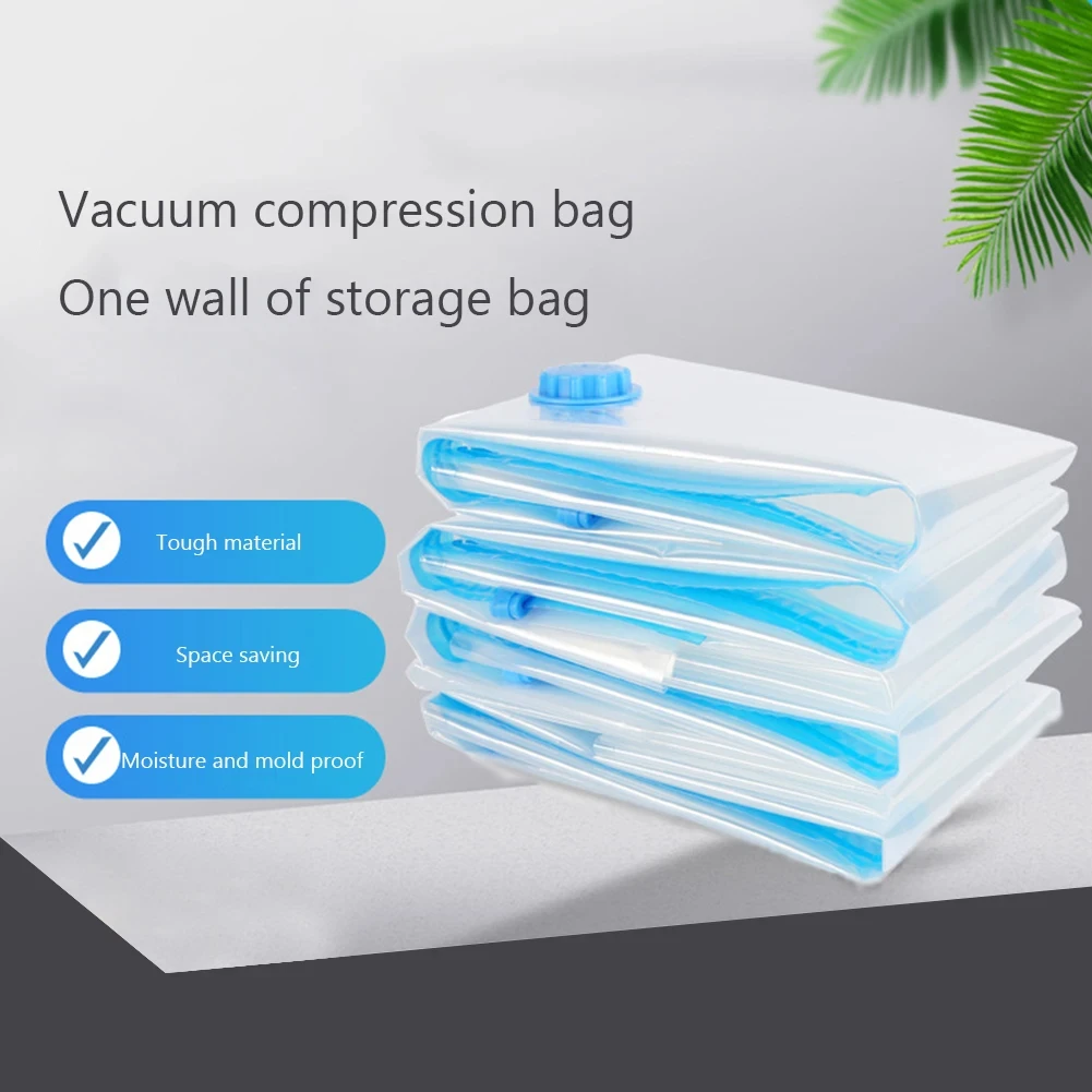4pcs Reusable Vacuum Bags Transparent Folding Compressed Space Saving Vacuum Bag for Clothes Large Travel Container - Image 4