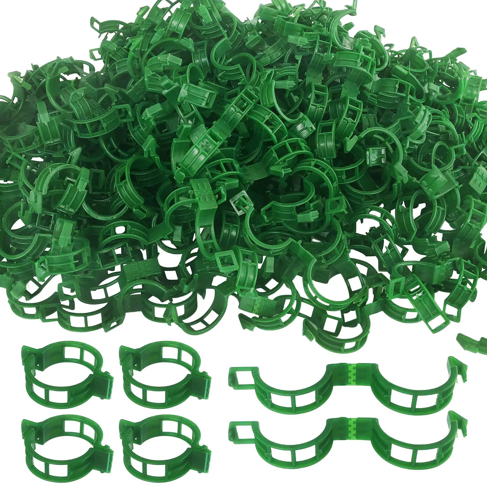 100/300 Pcs Plant Support Clips Fixture,Plastic Garden Vine Strapping Clip for Climbing Plants,Tomato,Grape,Plants Stalks Holder