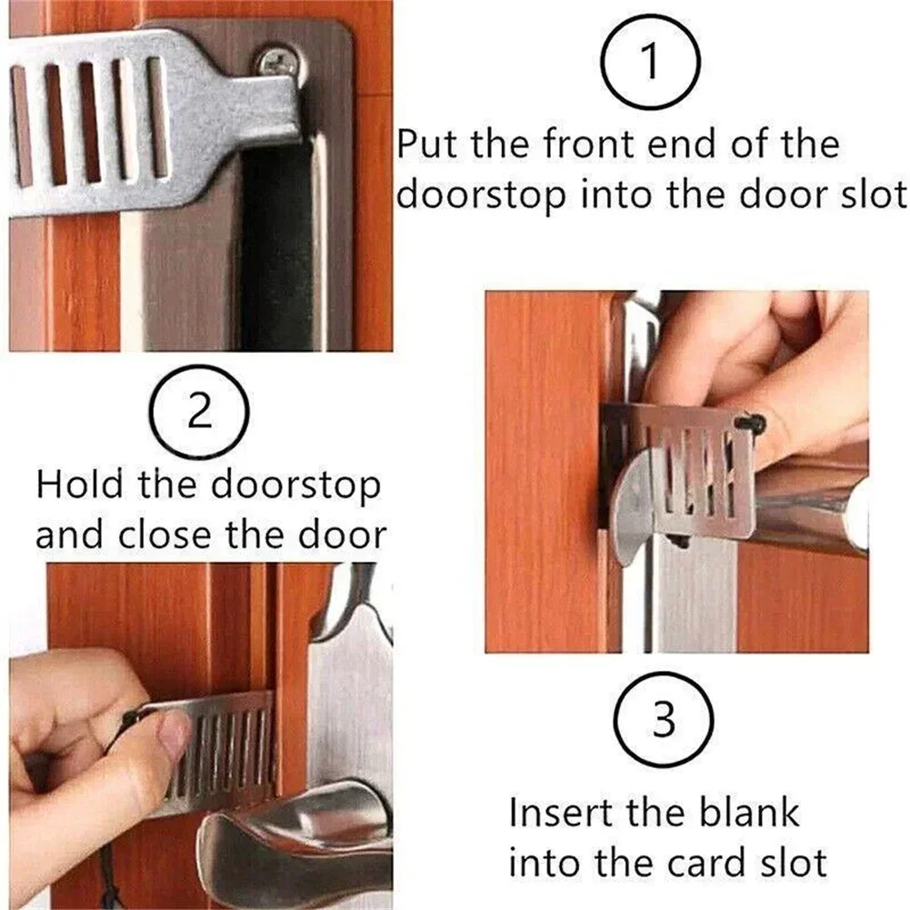 Safety Anti-theft Door Blocker Portable 8cm Stainless Steel Safe Security Tool For Home Privacy Hotel Travel Door Lock Stopper - Image 6