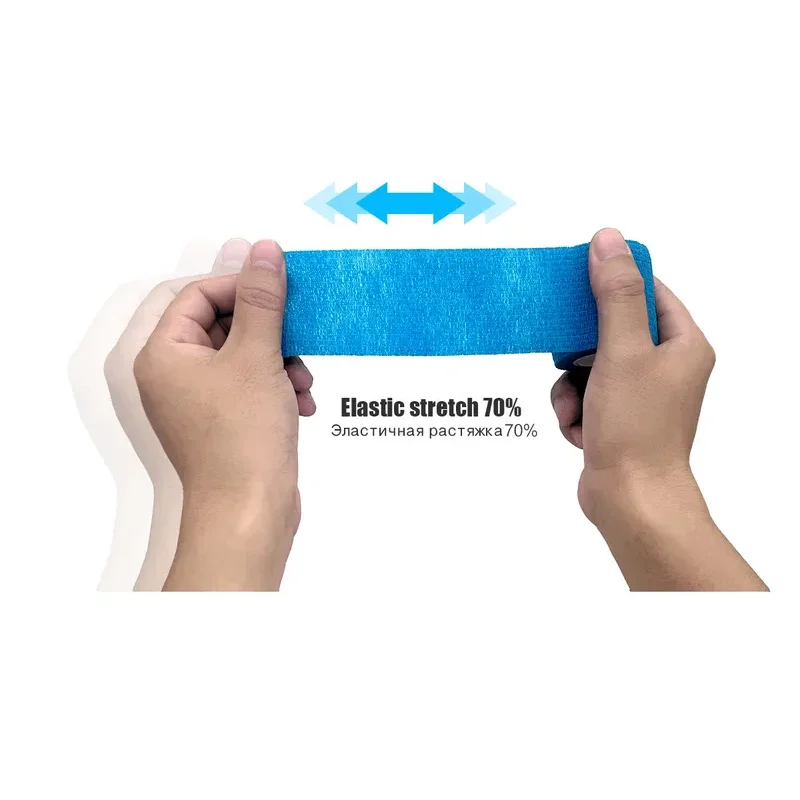 1/6Pcs 4.8m Black First Aid Self Adhesive Cohesive Elasticity Bandages Sports Tape for Wrist Ankle Sprains & Swelling - Image 6