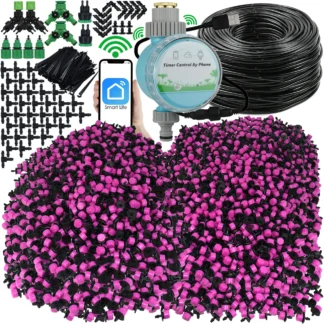 KESLA 5-50M Drip Irrigation Automatic Watering Saving System Kit 1/4inch Garden Hose Tools Adjustable Drippers for Greenhouse