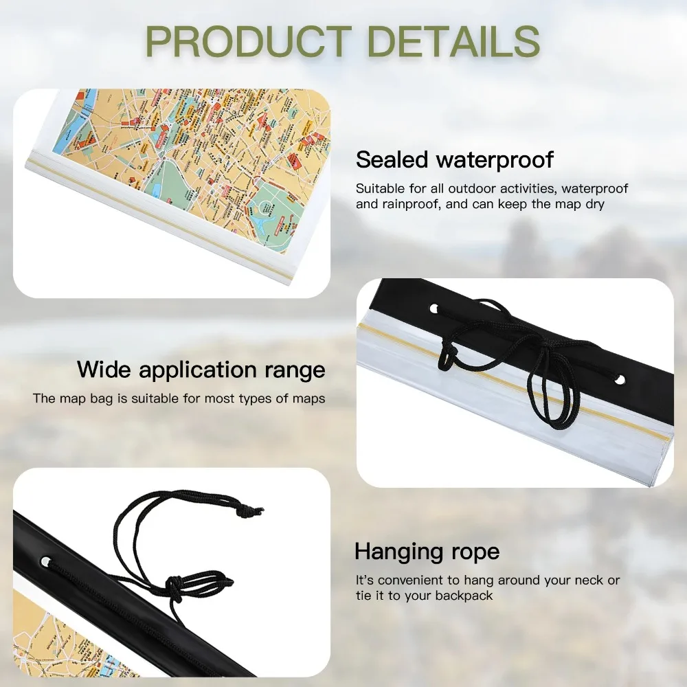 1PC Map Case Clear Waterproof PVC Document Stationery Holder Cover Portable Outdoor Camping Pocket Bag with Zipper - Image 6
