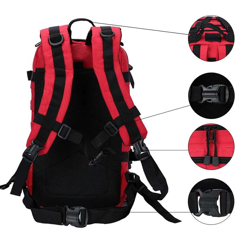 30L Red Backpacks Outdoor Waterproof Travel Bag Tactical Backpack Camping Bags For Hiking Trekking Fishing Hunting - Image 5