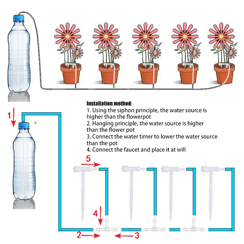 Garden Adjustable valve Drip Irrigation Kit Potted Plant Watering Device 4/7mmHose Watering Saving Micro Dripper Greenhouse - Image 6
