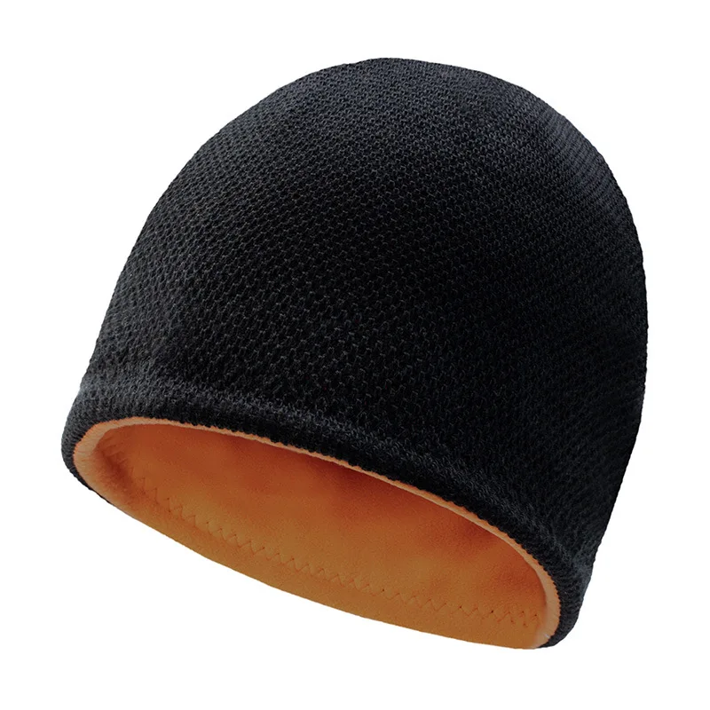 Big Bone Mens Warm Reversible Beanie Cozy Fleece Lined Winter Knit Hat Hiphop Skull Cap for Women Unisex Windproof Cuffed Cap