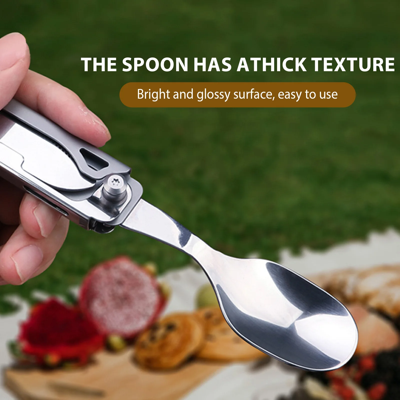 Outdoor Portable Folding Cutlery Set Spoon Fork Knife Compact Camping Picnic Travel Utensils Lightweight - Image 2