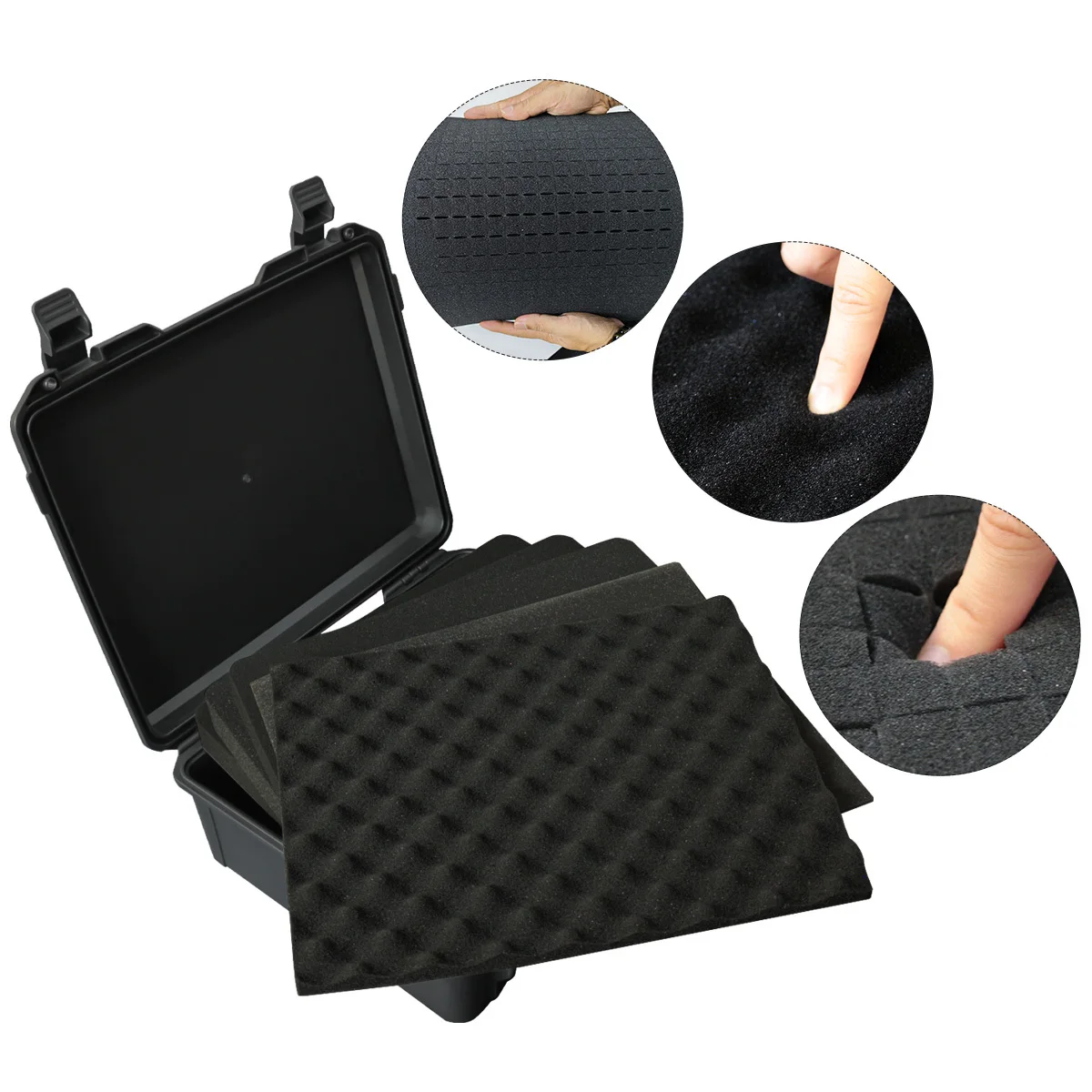 Waterproof and Durable Black Camera/tool Suitcase, Customizable Foam Interior, Portable, Safe Storage Case, Shock Resistant Case - Image 6