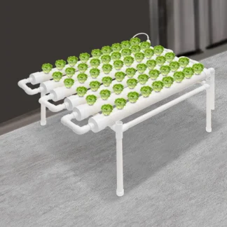 PVC Earthless Plant Growing Systems with Water Pump Hydroponic Growing Sets,1 Layer Hydroponic Grow Kit with 54 Planting Sites
