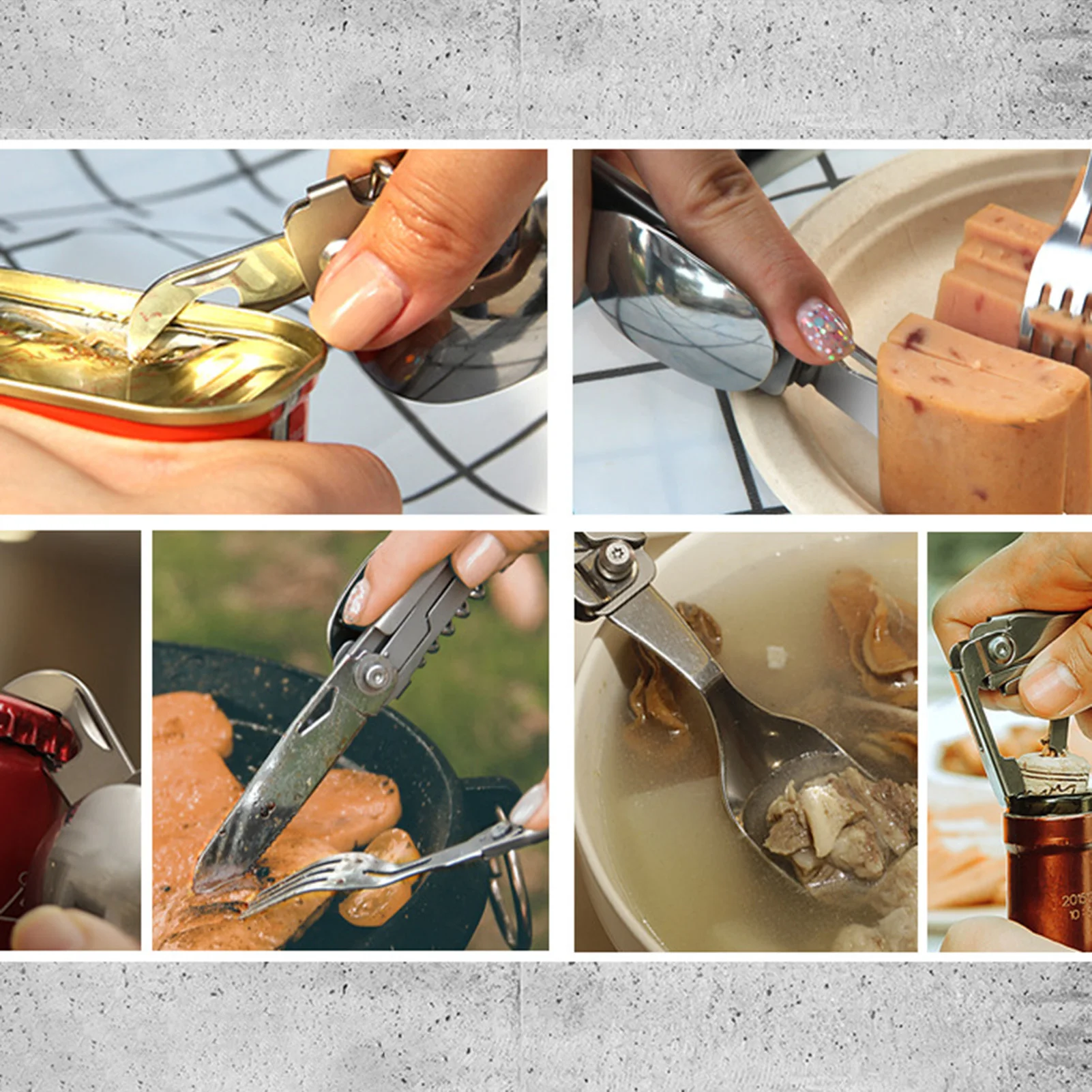 Outdoor Portable Folding Cutlery Set Spoon Fork Knife Compact Camping Picnic Travel Utensils Lightweight - Image 4