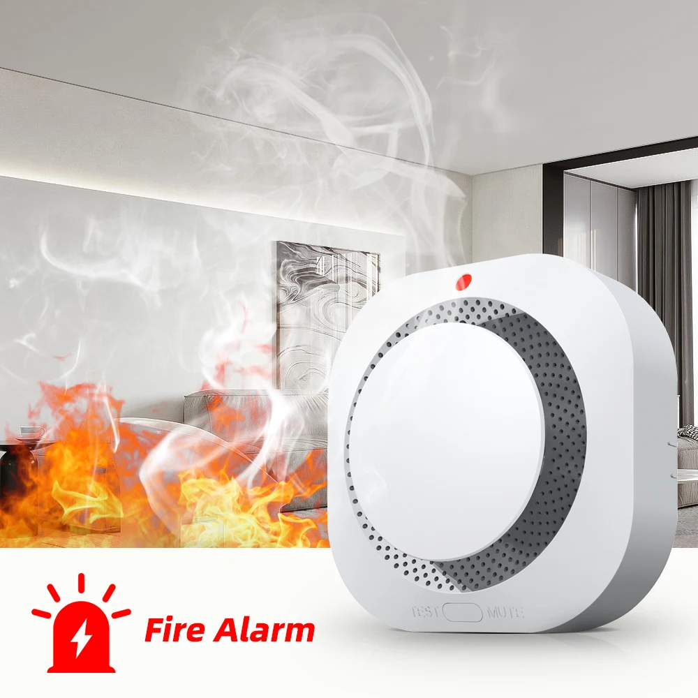 Smoke Alarm Fire Detector Battery Operated for Home Office Warehouse Kitchen EN14604 CE Certified Easy Install