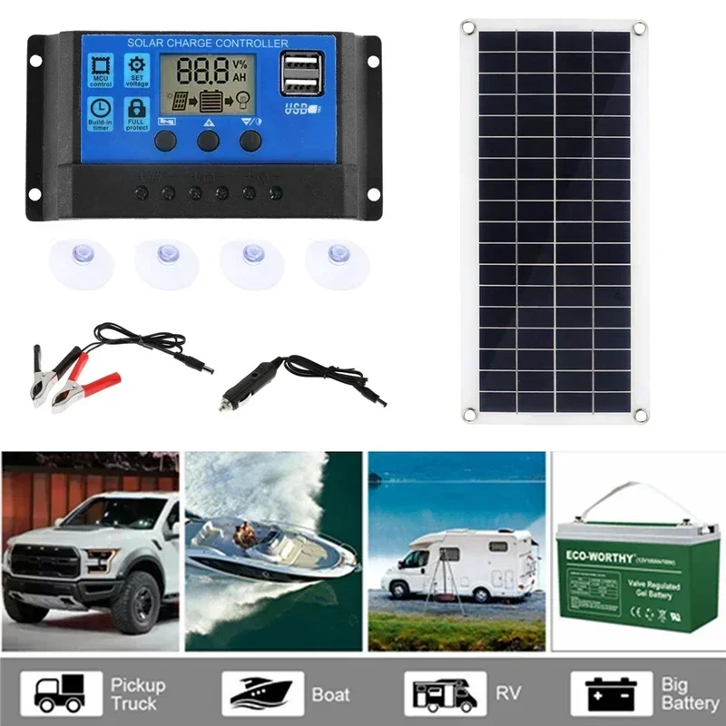 1000W Solar Panel 12V Solar Cell With 60A 100A Controller Solar Charge for Phone RV Car MP3 PAD Charger Outdoor Battery Supply - Image 2