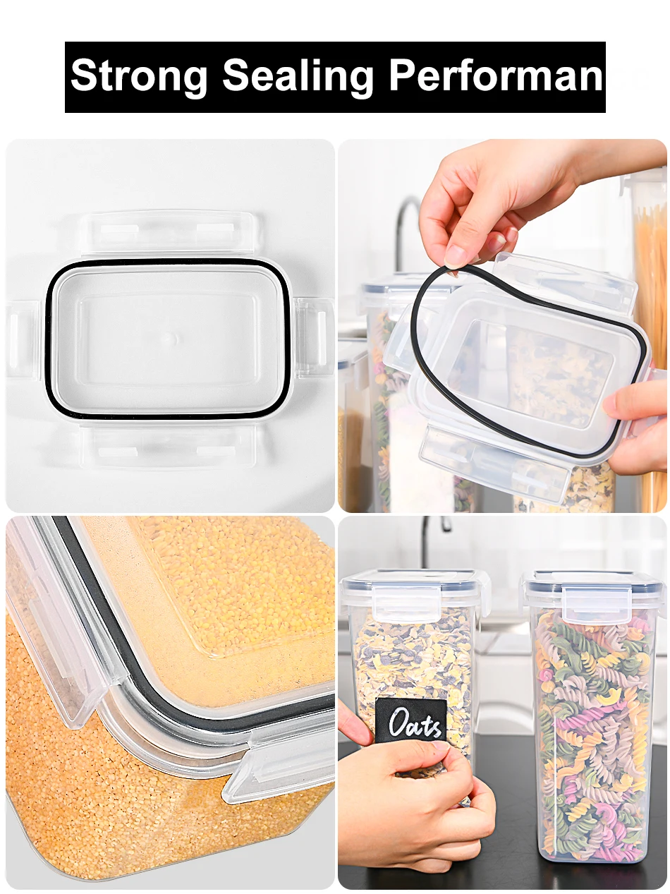 25pcs Airtight Kitchen Grain Storage Organizer Food Jars Household Large Tank Plastic Moisture-resistant Storage Box Spice Jars - Image 3