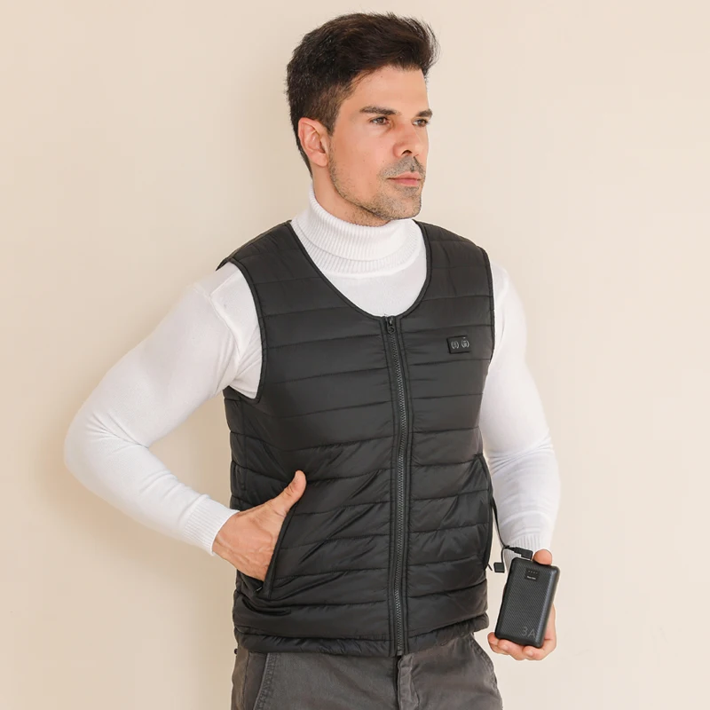 New Winter Unisex V-Neck 22 Zone Heat Resistant Warm Vest Middle-Aged And Elderly People Worn Both Inside And Outside Waistcoat - Image 3