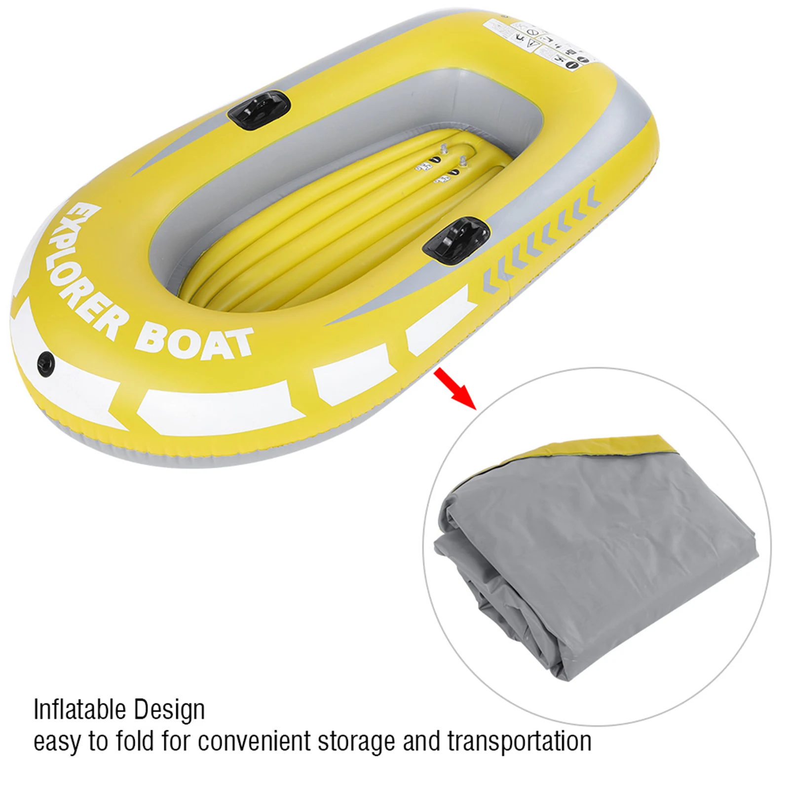 PVC Inflatable Kayak Canoe 2 Person Rowing Air Boat Fishing Drifting Diving - Image 3