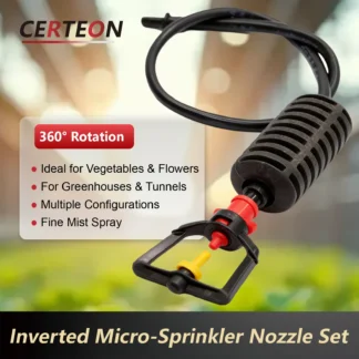 10 Pack Mist Nozzle Kit 360° Rotating Hanging Irrigation Nozzles Greenhouse Cooling Mist Spray Garden Water System Agriculture