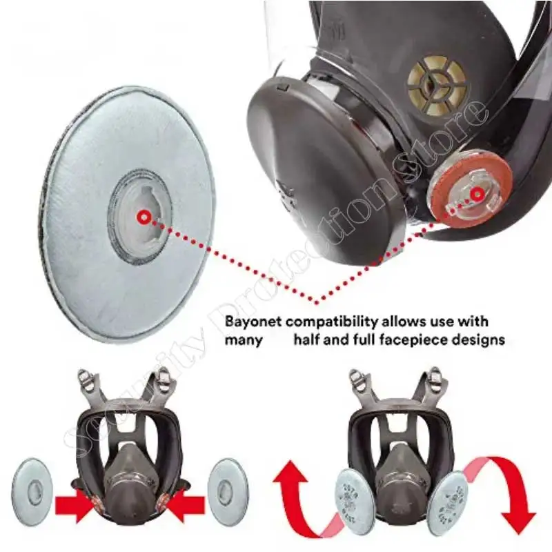 6800 Full Facepiece Reusable Respirator Mask Anti-fog Mask with 6pcs 2078 Filters for Paint/Against Dust/ Chemicals/Formaldehyde - Image 6