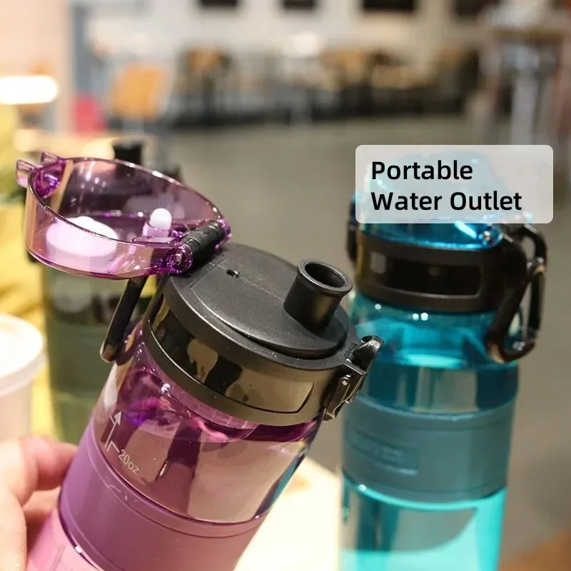 500ml Sports Water Bottle Portable Leak-proof Plastic Cup Drinkware With Tea Filter Tour Gym Outdoor Fitness Transparent Cup - Image 4