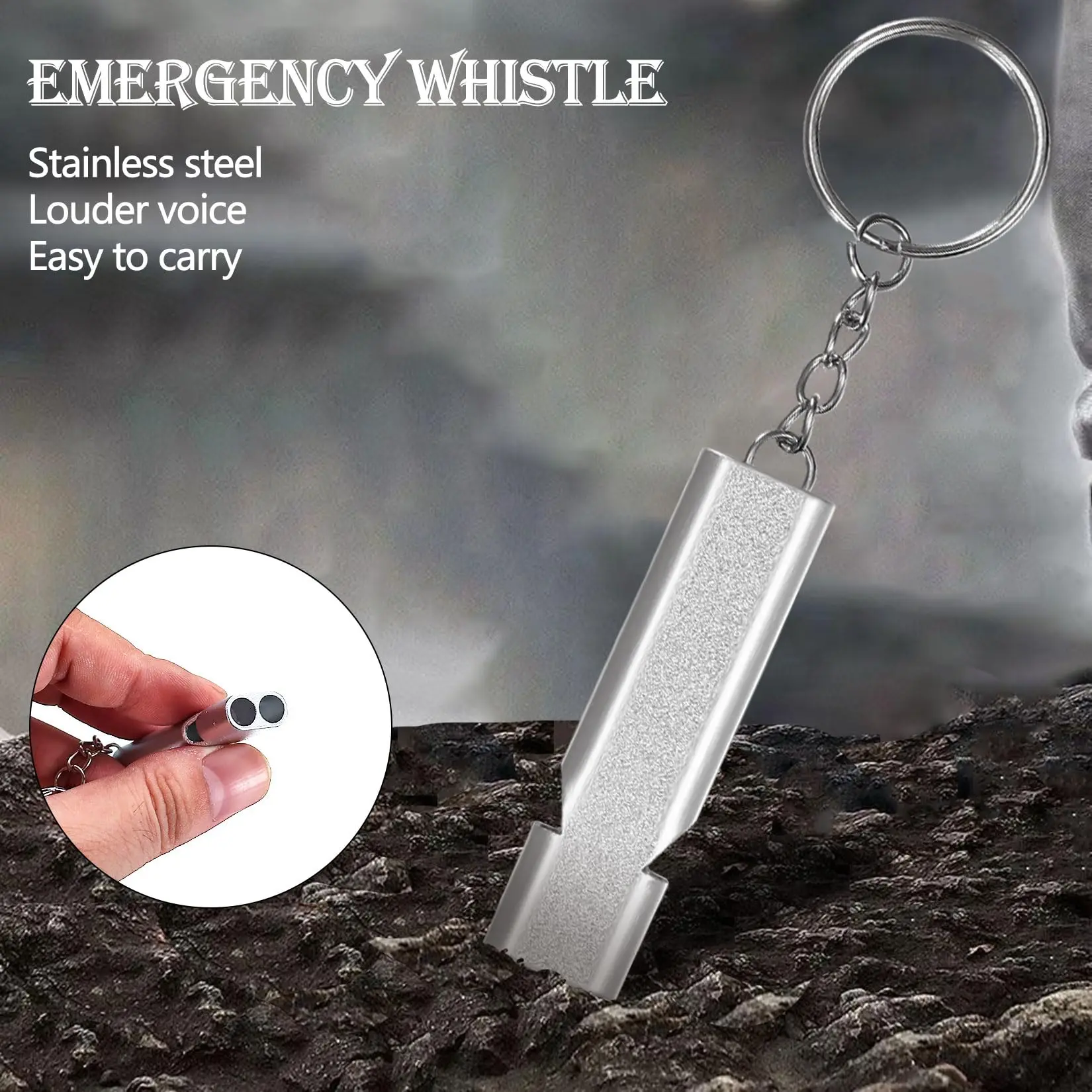 Waterproof Map Case - Transparent Holder w/ Compass, 6 Carabiners & 2 Whistles - Image 3