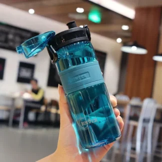 500ml Sports Water Bottle Portable Leak-proof Plastic Cup Drinkware With Tea Filter Tour Gym Outdoor Fitness Transparent Cup