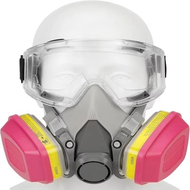 6200 Half Face Mask with Goggles Chemical Gas Filter for Spray Paint Organic Vapor Dust Safe Operation Respirator - Image 5