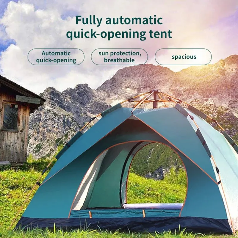 Outdoor Folding Tent Fully Automatic Quick Opening Tent 3-4 Person Self Driving Camping Tent Rain Proof Sun Proof Portable - Image 6