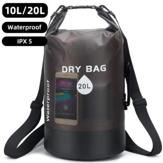 Waterproof Dry Bag Swimming PVC Pack Clear Backpack for Women Men 10L 20L Shoulder Kayak Drifting Rafting Surfing Boating Bag
