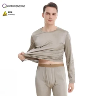 Electromagnetic radiation protective 100% silver fiber long sleeved underwear, new energy vehicle EMF shielding clothing
