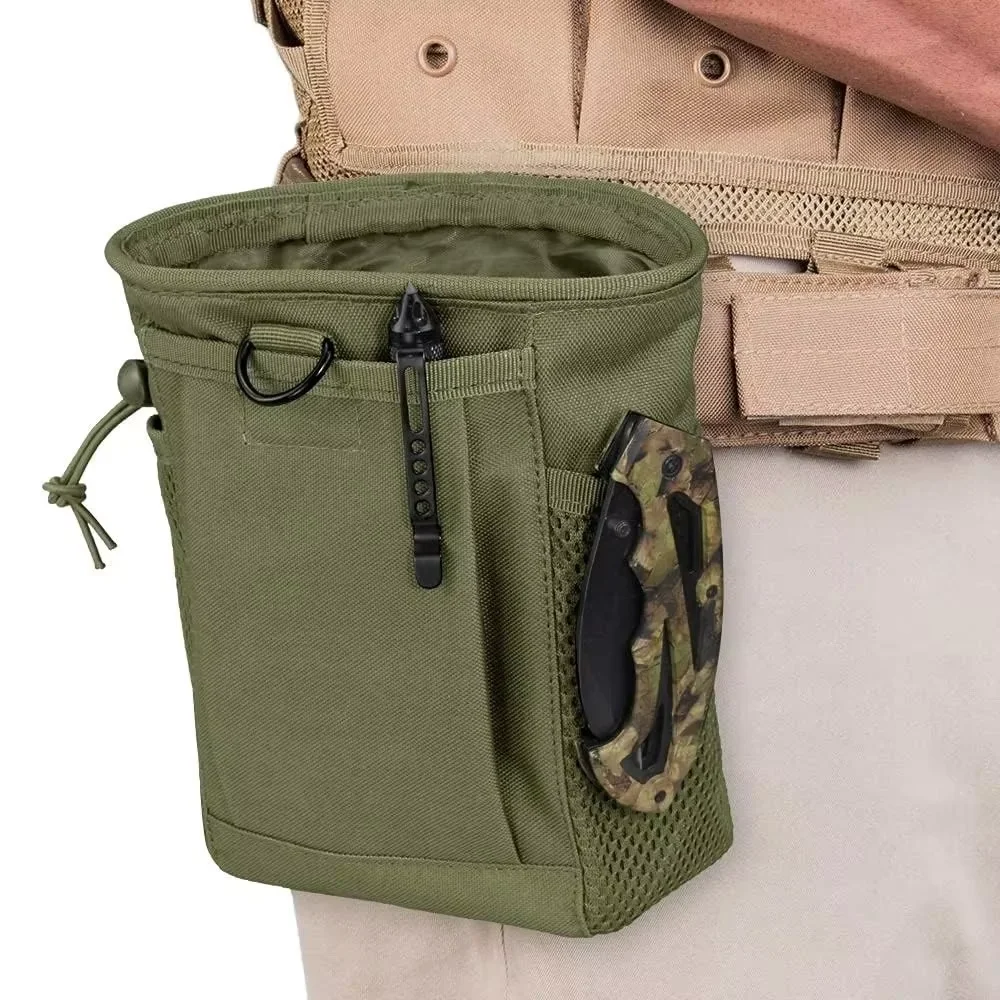 Molle Dump Pouch,Hunting Magazine Recovery Pouch Drastring Ammo Bag Belt Waist Fanny Pack Adjustable Holster Bag - Image 2