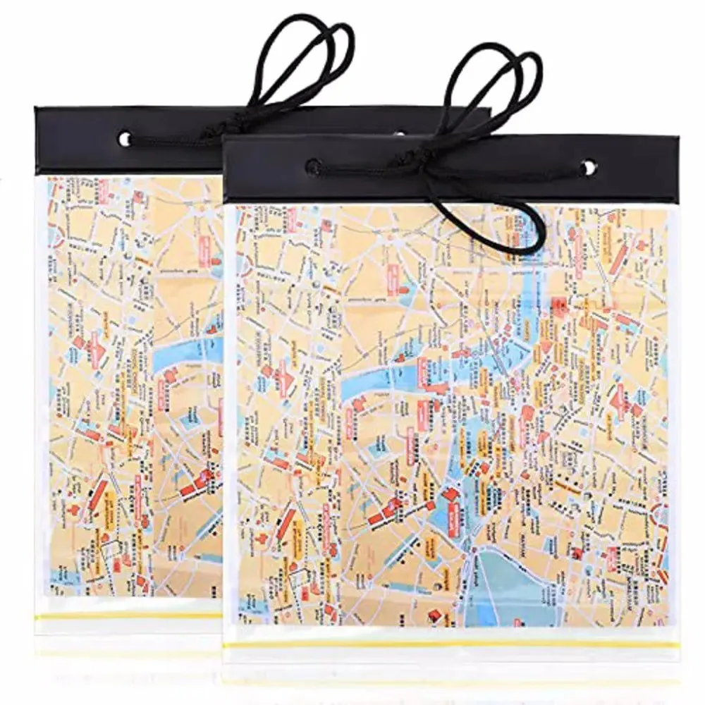 1PC Map Case Clear Waterproof PVC Document Stationery Holder Cover Portable Outdoor Camping Pocket Bag with Zipper - Image 2