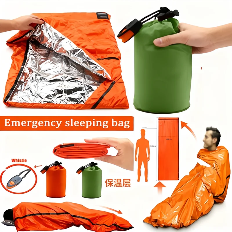 Waterproof Lightweight Thermal Emergency Sleeping Bag Bivy Sack Survival Blanket Bag CampingHiking, Outdoor Activities Equipment