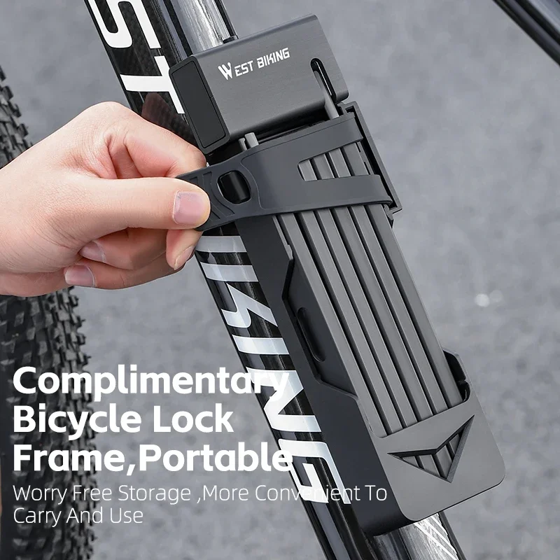WEST BIKING Foldable Bike Lock Key Strong Security Anti-theft Bicycle Password Lock Heavy Chain Cable Padlock Motorcycle Lock - Image 5