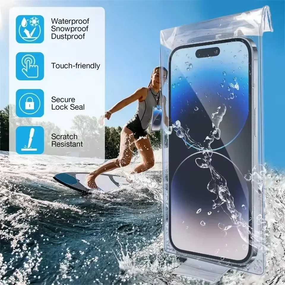 1-10PCS Universal Transparent Waterproof Rainproof Phone Bags For iPhone Samsung Mi Huawei Cellphone Clear Pouch Cover Case - Image 6