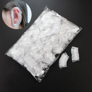 100Pcs Disposable Ear Cove Hairdressing Earmuffs Waterproof Clear Ear Protection Bath Shower Earmuff Cap Cleaning Accessories