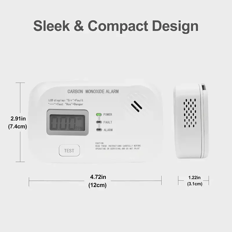 Carbon Monoxide Detector EN50291 10 Years CO Sensor Portable Carbon Monoxide Alarm For Home RV Travel LCD Dispaly AA Batteries - Image 6