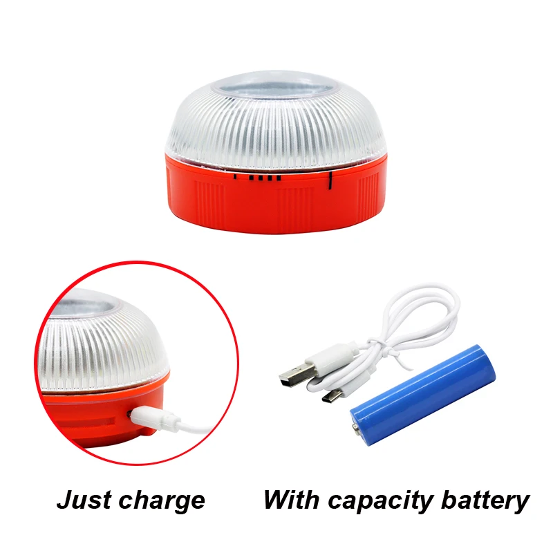 LED Car Emergency Light V16 Flashlight Magnetic Induction Strobe Road Accident Lamp Beacon Safety Accessory Rechargeable - Image 3