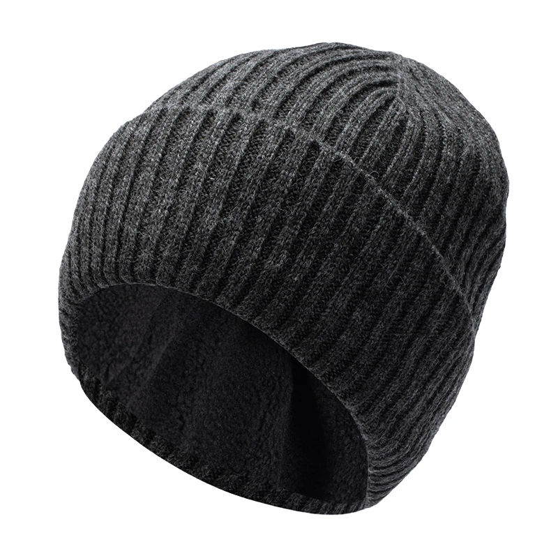 Oversize Wool Beanie Hat for Big Head Men Women Fleece Lined Large Winter Hat Ski Skull Cap Dad Outdoors Skullcap Plain Knit Hat - Image 3