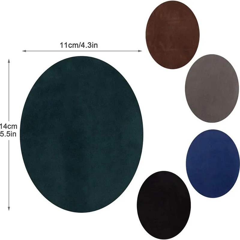 4Pcs Iron On Patches Repair Patches Oval Suede Cowhide Elbow Patches Elbow Knee Velvet Patches for Sweater Repair Clothing Jeans - Image 3