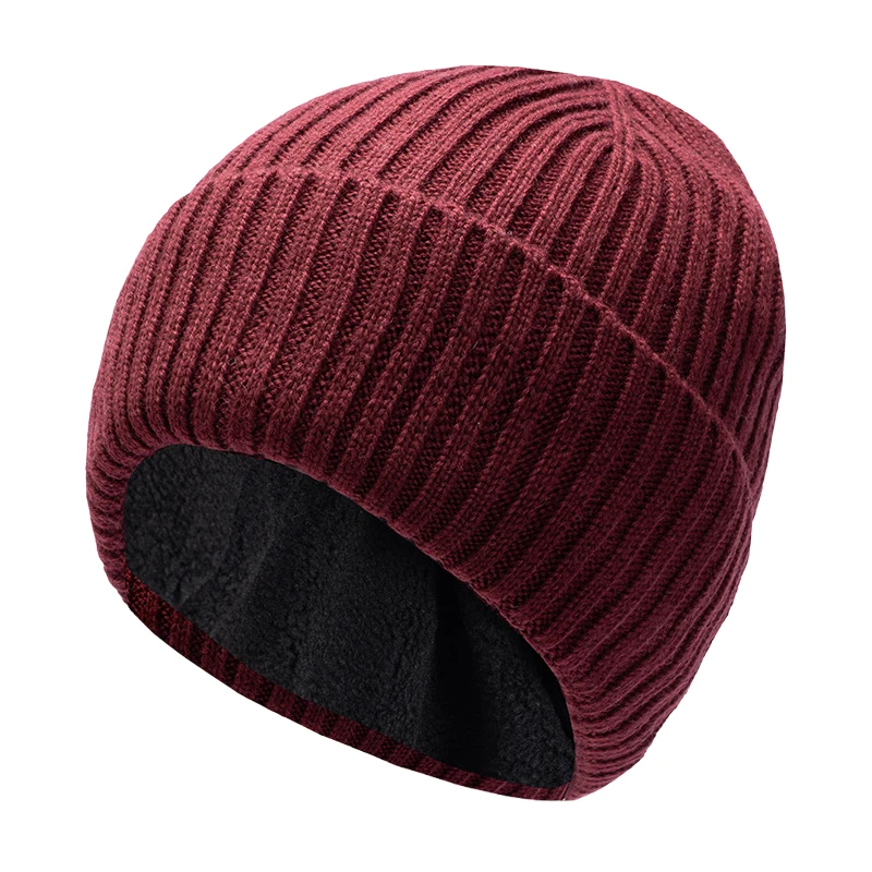 Oversize Wool Beanie Hat for Big Head Men Women Fleece Lined Large Winter Hat Ski Skull Cap Dad Outdoors Skullcap Plain Knit Hat - Image 6