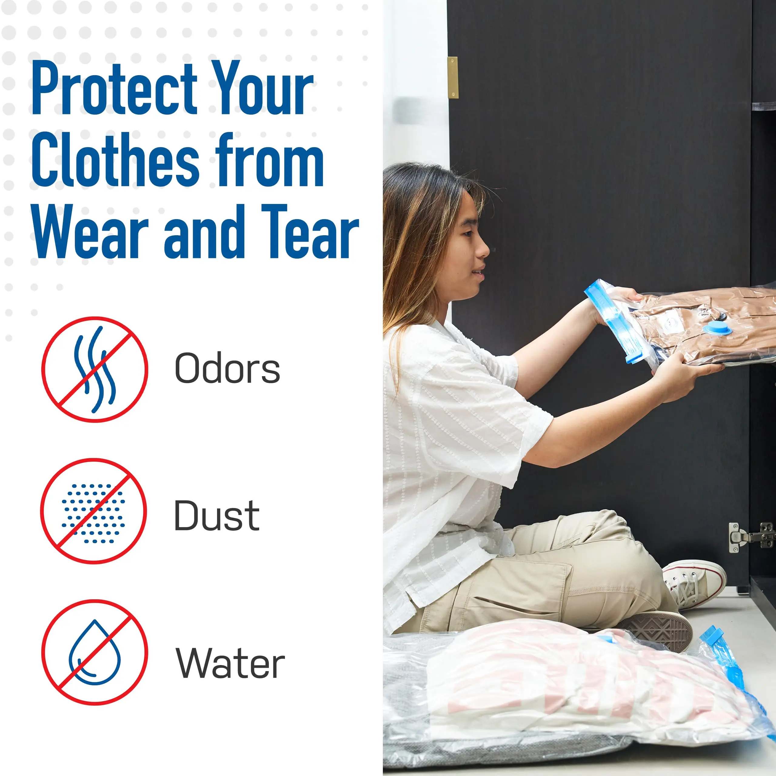 Vacuum Storage Bags, 15-Pack Space Saver Vacuum Storage Bags, Vacuum Seal Bags for Clothing, Clothes, Comforters and Blankets - Image 5