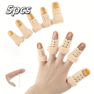5-pcs Adjustable Finger Splint for Men and Women - Durable PE Material, Injury Support and Sports Protection, Breathable Design