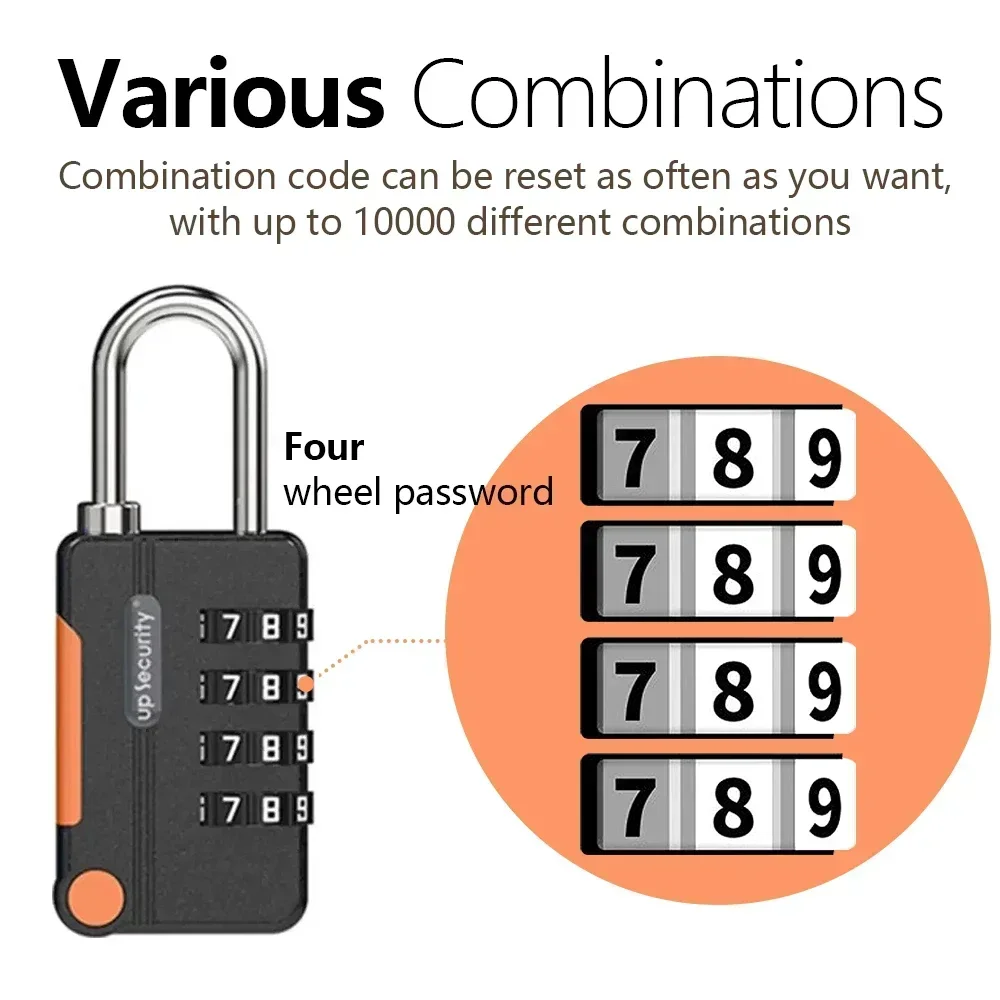 Anti-theft TSA 4 Digit Combination Lock Customs Password Lock Suitcase Luggage Coded Lock Cabinet Lock Contrast Color Padlock - Image 3