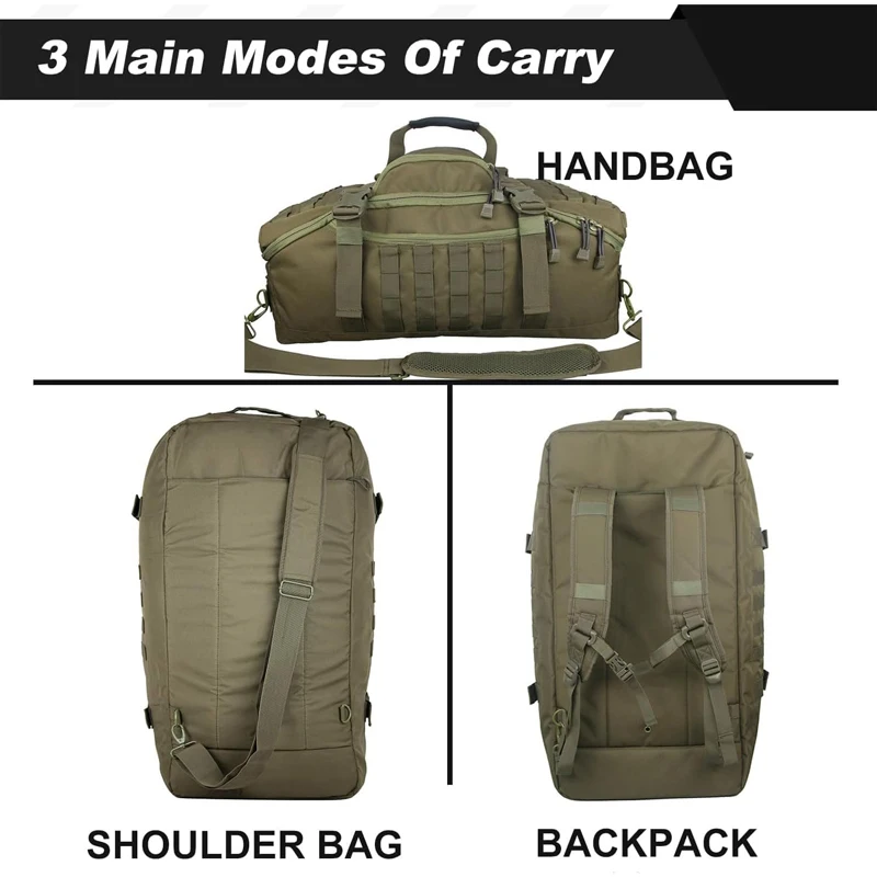 LQARMY 30L 45L 80L Tactical Military Backpack Gym Duffle Bag for Men Camping Sports Travel Workout Weekender Deployment 3 in 1 - Image 2